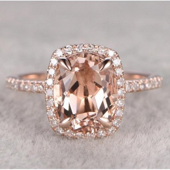 Jewelry - New 18k Rose Gold Plated Oval Cut Champagne Ring